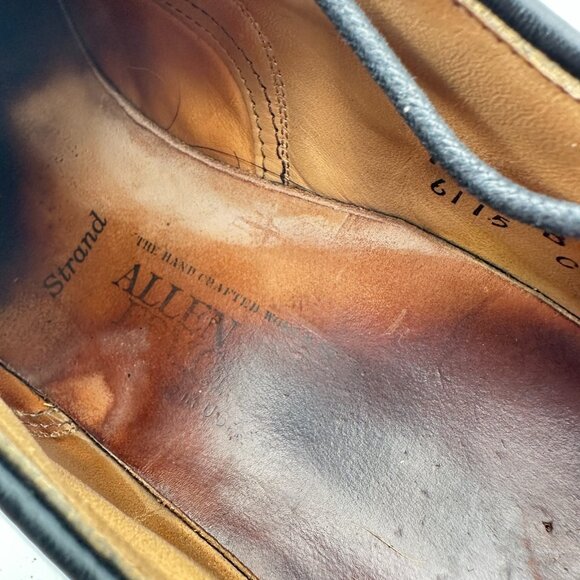 Allen Edmonds Strand Men Size 12B Black Leather Brogue Cap Toe Oxford Dress Shoe - Picture 11 of 12